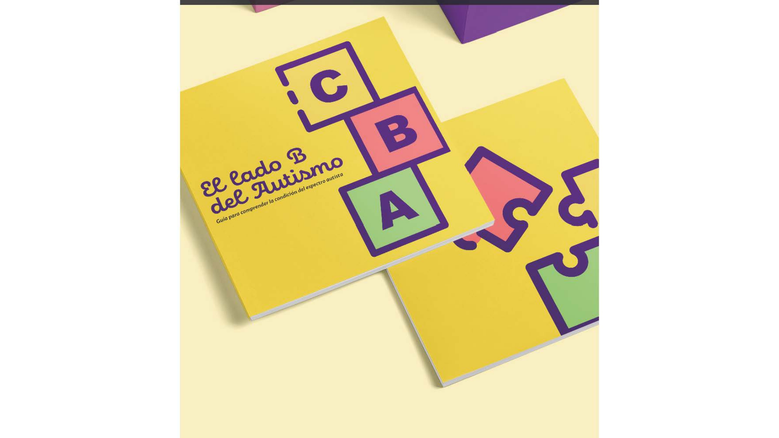 Portada y contraportada de la guía editorial del Lado B del autismo