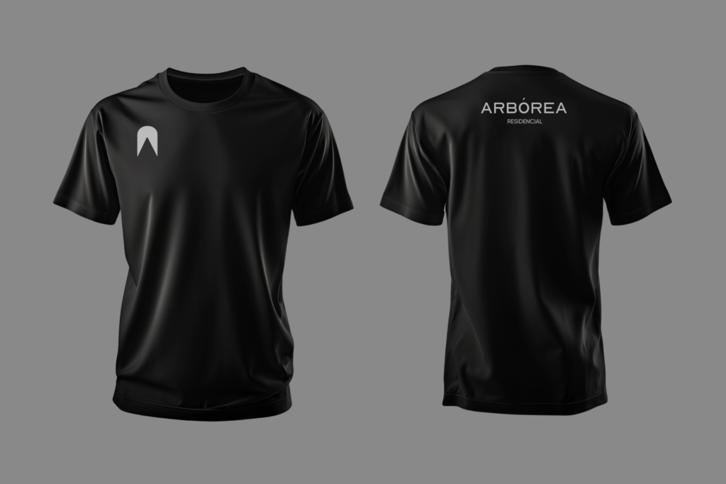 Mock up de camisas de arbórea con su logo e isótopo